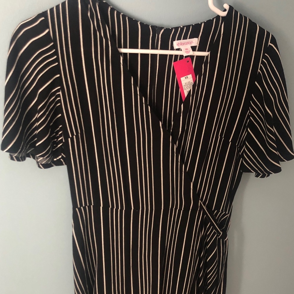Striped wrap dress